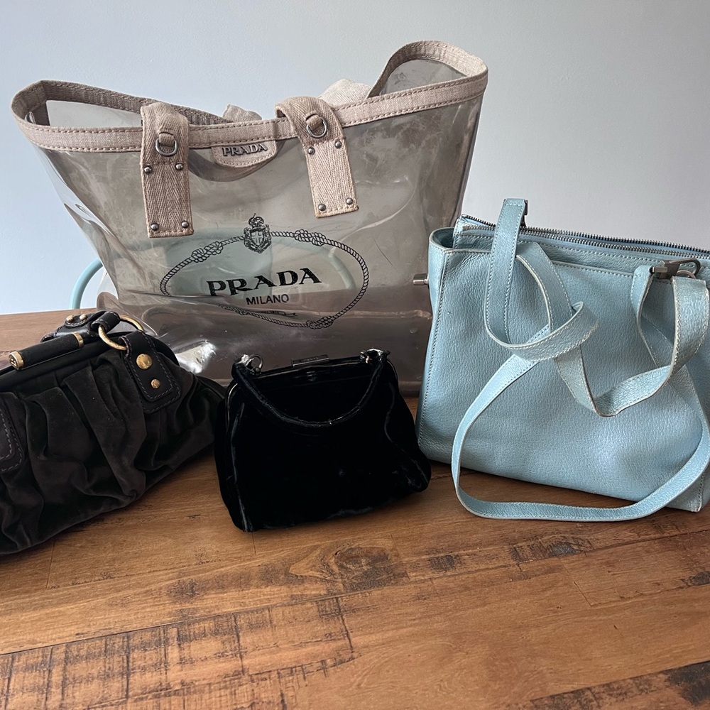 4 vintage designer bags that need some TLC! Prada(2),Celine and D&G (Authentic)